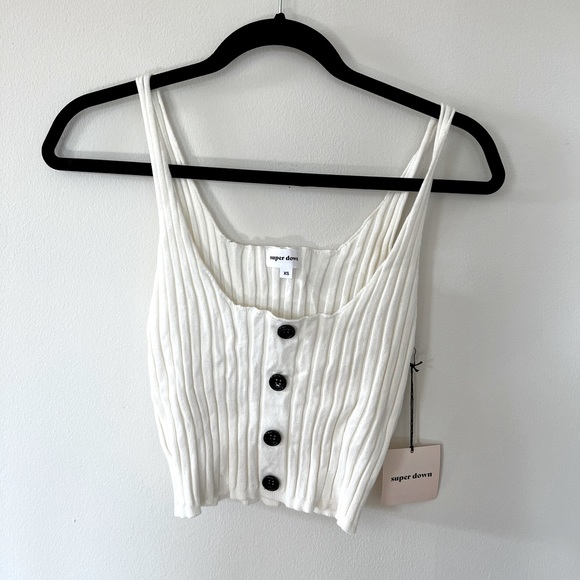 NWT Superdown Cream Sweater Tank, XS - Picture 2 of 4